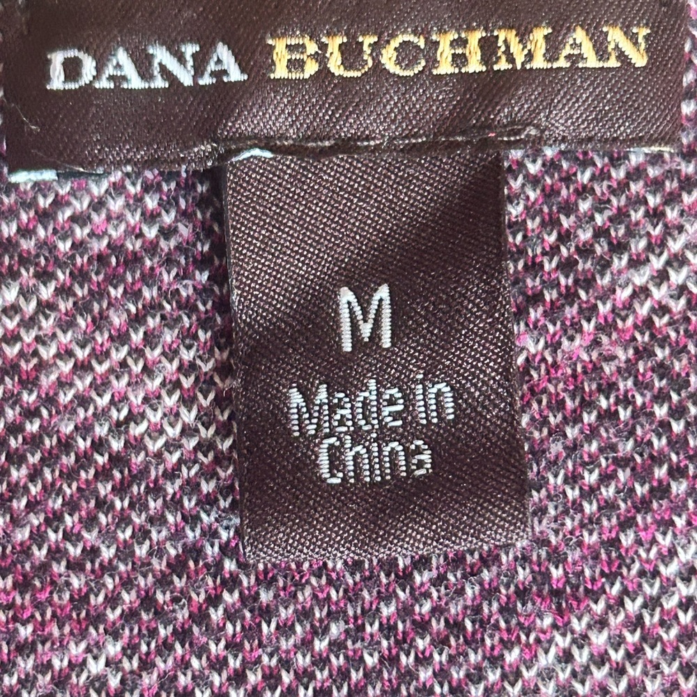 Dana Buchman Cotton SS Zebra Sweater M Black 3/4 Sleeve Career Casual Relaxed - Picture 4 of 11